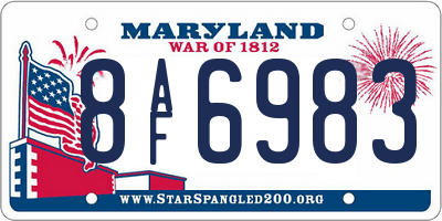 MD license plate 8AF6983