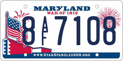 MD license plate 8AF7108