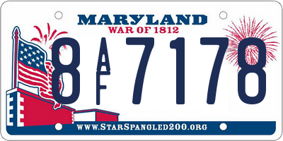 MD license plate 8AF7178