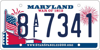 MD license plate 8AF7341