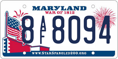 MD license plate 8AF8094