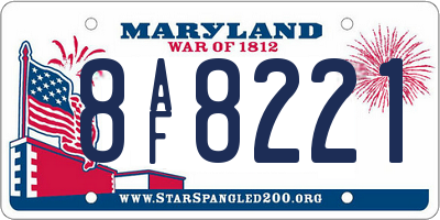 MD license plate 8AF8221