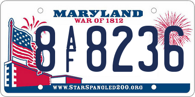 MD license plate 8AF8236