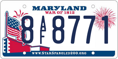 MD license plate 8AF8771