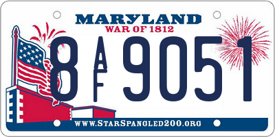 MD license plate 8AF9051
