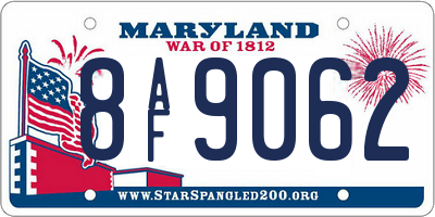 MD license plate 8AF9062