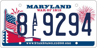 MD license plate 8AF9294