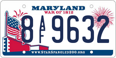 MD license plate 8AF9632