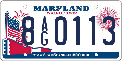 MD license plate 8AG0113
