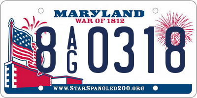 MD license plate 8AG0318
