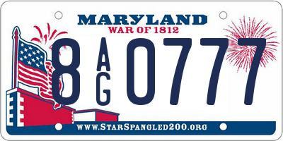 MD license plate 8AG0777
