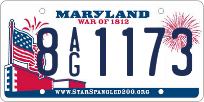 MD license plate 8AG1173