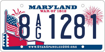 MD license plate 8AG1281