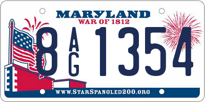MD license plate 8AG1354