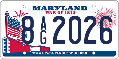 MD license plate 8AG2026