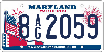 MD license plate 8AG2059