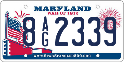 MD license plate 8AG2339