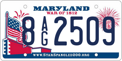 MD license plate 8AG2509