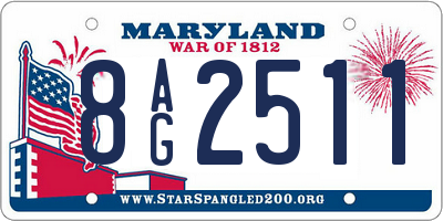 MD license plate 8AG2511