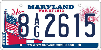 MD license plate 8AG2615