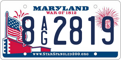 MD license plate 8AG2819