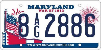 MD license plate 8AG2886