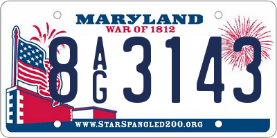 MD license plate 8AG3143