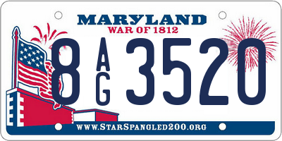 MD license plate 8AG3520