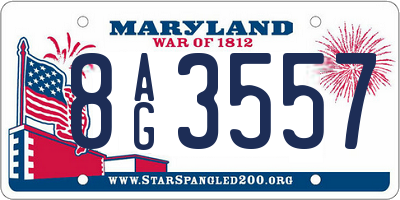 MD license plate 8AG3557