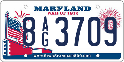 MD license plate 8AG3709