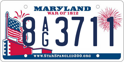 MD license plate 8AG3711