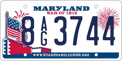 MD license plate 8AG3744