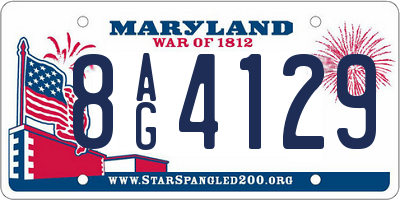 MD license plate 8AG4129