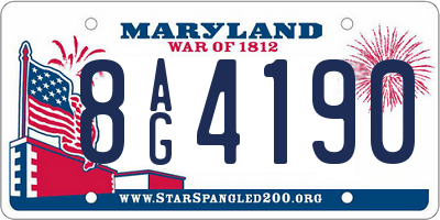 MD license plate 8AG4190