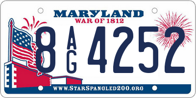 MD license plate 8AG4252