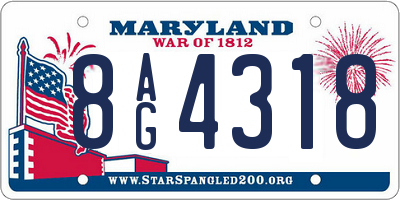 MD license plate 8AG4318