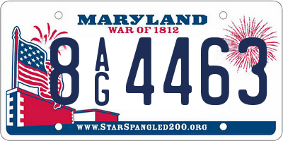 MD license plate 8AG4463