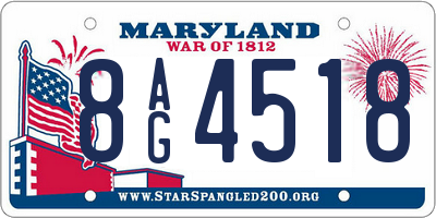 MD license plate 8AG4518