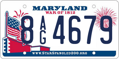 MD license plate 8AG4679
