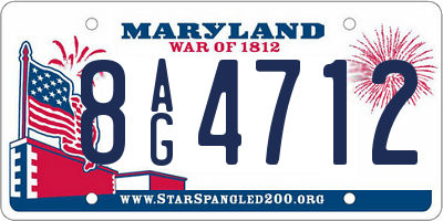 MD license plate 8AG4712