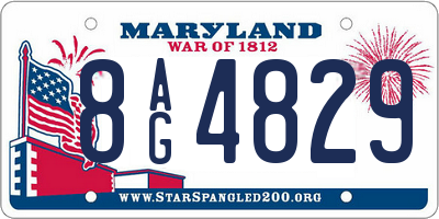 MD license plate 8AG4829