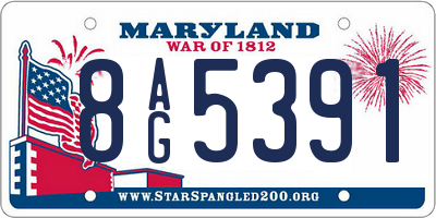MD license plate 8AG5391