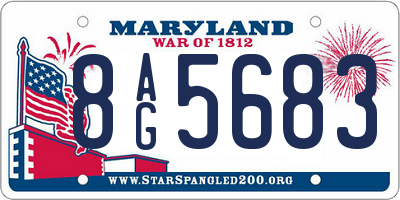 MD license plate 8AG5683