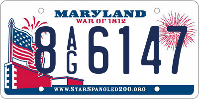 MD license plate 8AG6147