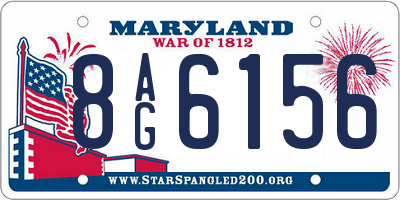 MD license plate 8AG6156