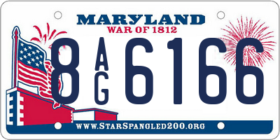 MD license plate 8AG6166