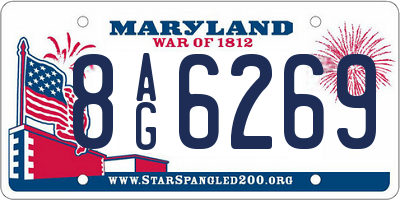 MD license plate 8AG6269