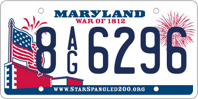 MD license plate 8AG6296