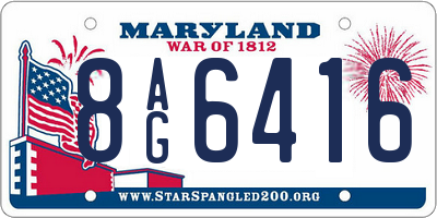 MD license plate 8AG6416