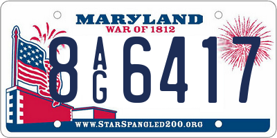 MD license plate 8AG6417